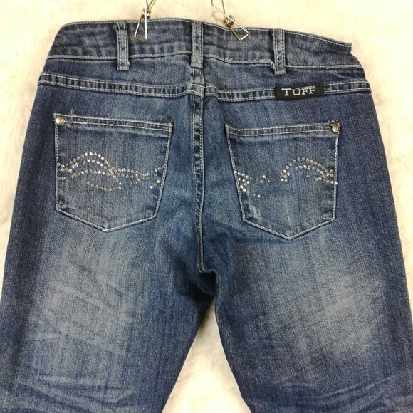 Cowgirl Tuff Co Womens Jeans Slim Boot Cut Blue Denim Stone Wash Rhinestone 26 - Picture 8 of 14